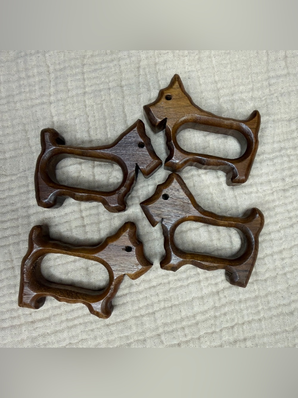 Vintage MCM Scottish Terrier Napkin Rings
